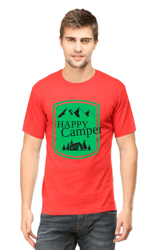 Happy Camper Men's T Shirt Red