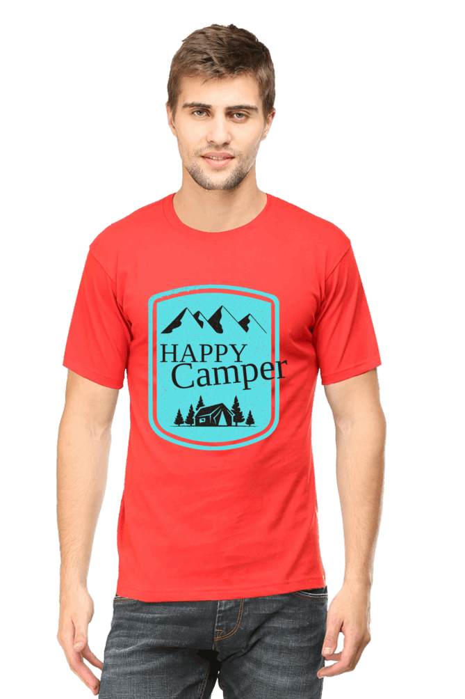 Happy Camper Men's T Shirt Red