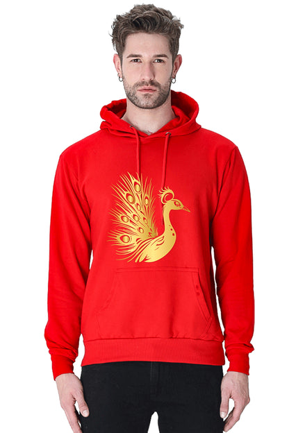 Hoodie Sweatshirt - Golden Peacock Vinyl Printed