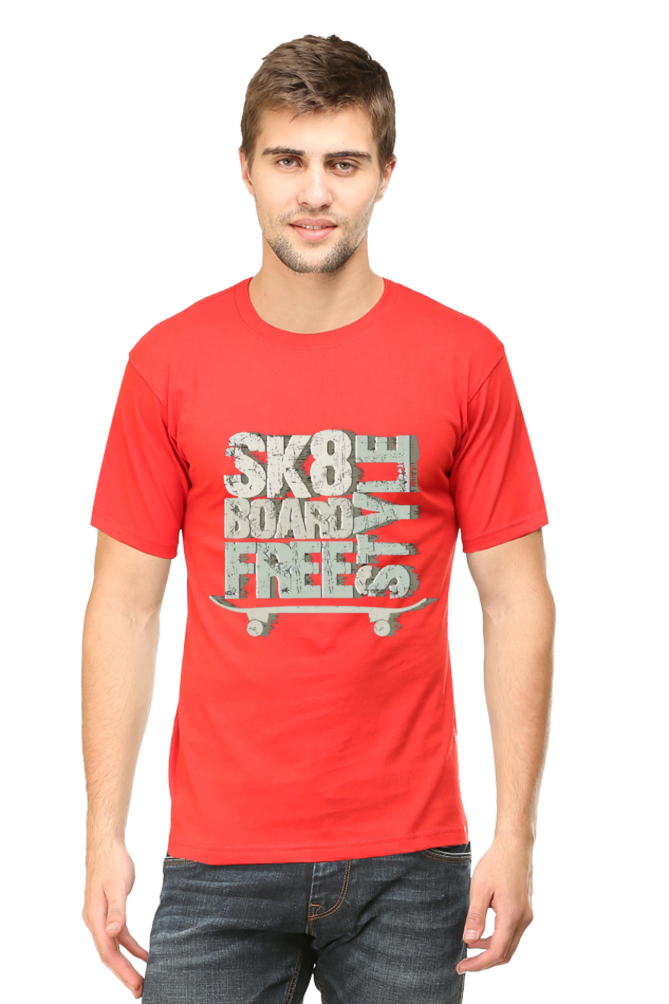 Skate Board Free Style Men's T Shirt Red