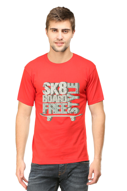 Skate Board Free Style Men's T Shirt Red