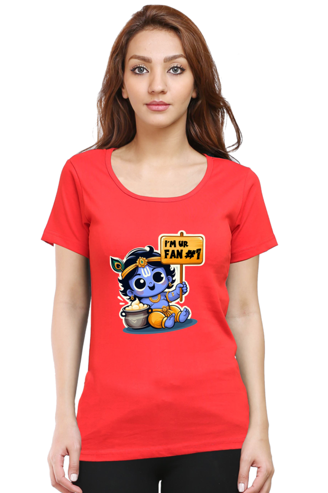 I'm Ur Fan Janmashtami Women T Shirts Red