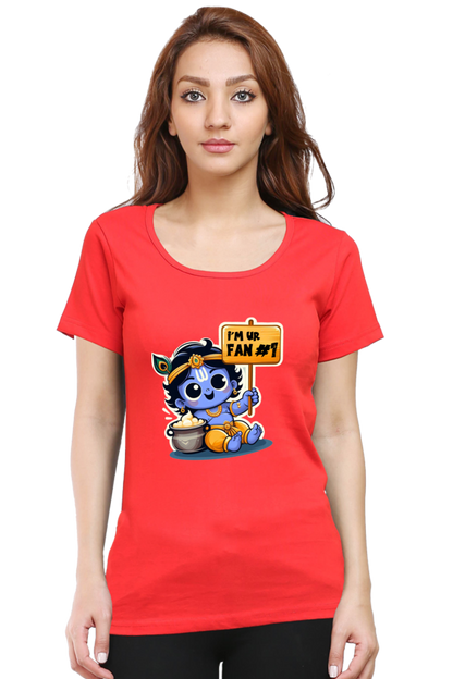 I'm Ur Fan Janmashtami Women T Shirts Red