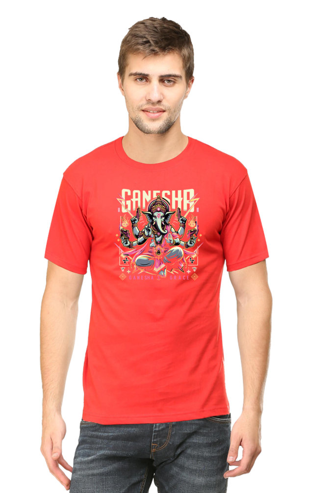 Ganesha's Grace 2 Printed Ganesh Chaturthi Men's T Shirts