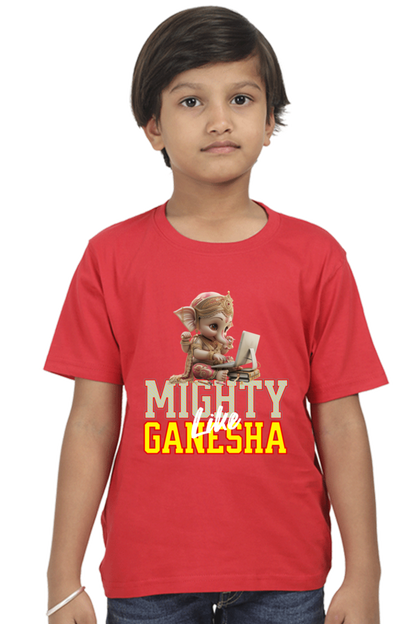 Mighty Like Ganesha 2 Ganesh Chaturthi Boy's T Shirts