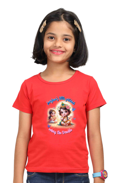 Krishna's Little Sidekick Janmashtami Girls T Shirts