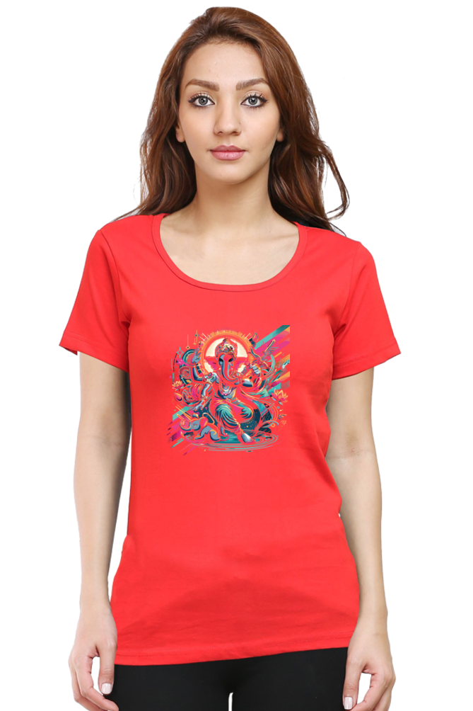 Lord Ganesha 3 Printed Ganesh Chaturthi Women T Shirts