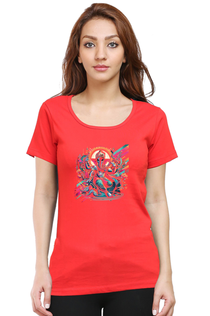 Lord Ganesha 3 Printed Ganesh Chaturthi Women T Shirts