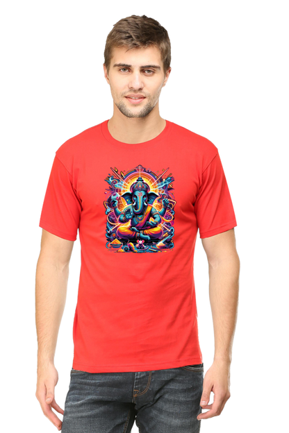 Lord Ganesha 1 Printed Ganesh Chaturthi Men's T Shirts Red