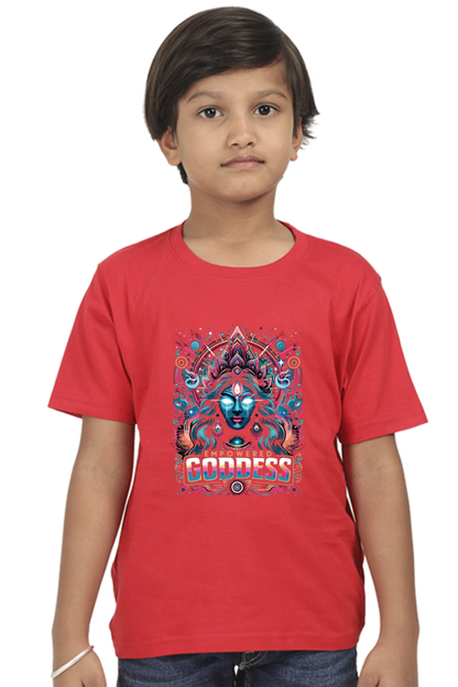 Durga Puja Bengali T Shirt For Boys Red