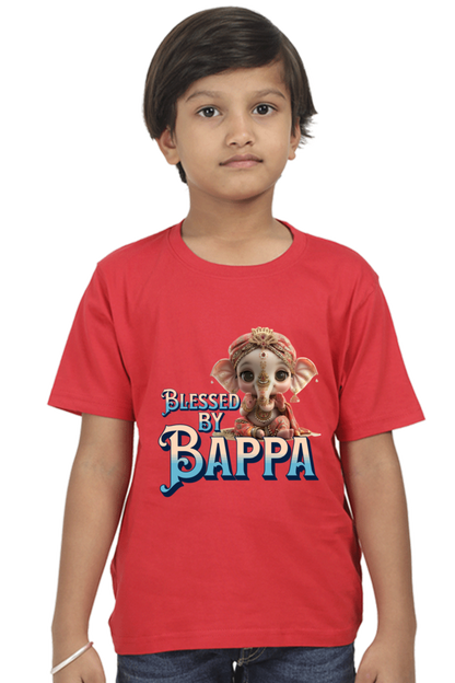 Blessed By Bappa Ganesh Chaturthi Boy's T Shirts