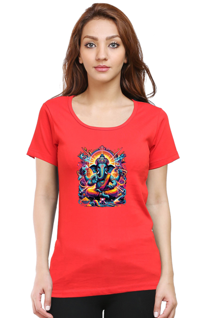 Lord Ganesha 1 Printed Ganesh Chaturthi Women T Shirts