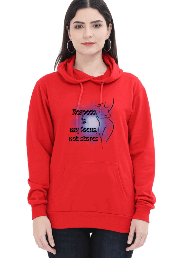 "Elegance Unveiled" Unisex Hooded Sweatshirt for Girls and Women Red