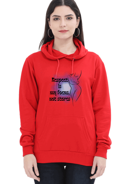 "Elegance Unveiled" Unisex Hooded Sweatshirt for Girls and Women Red