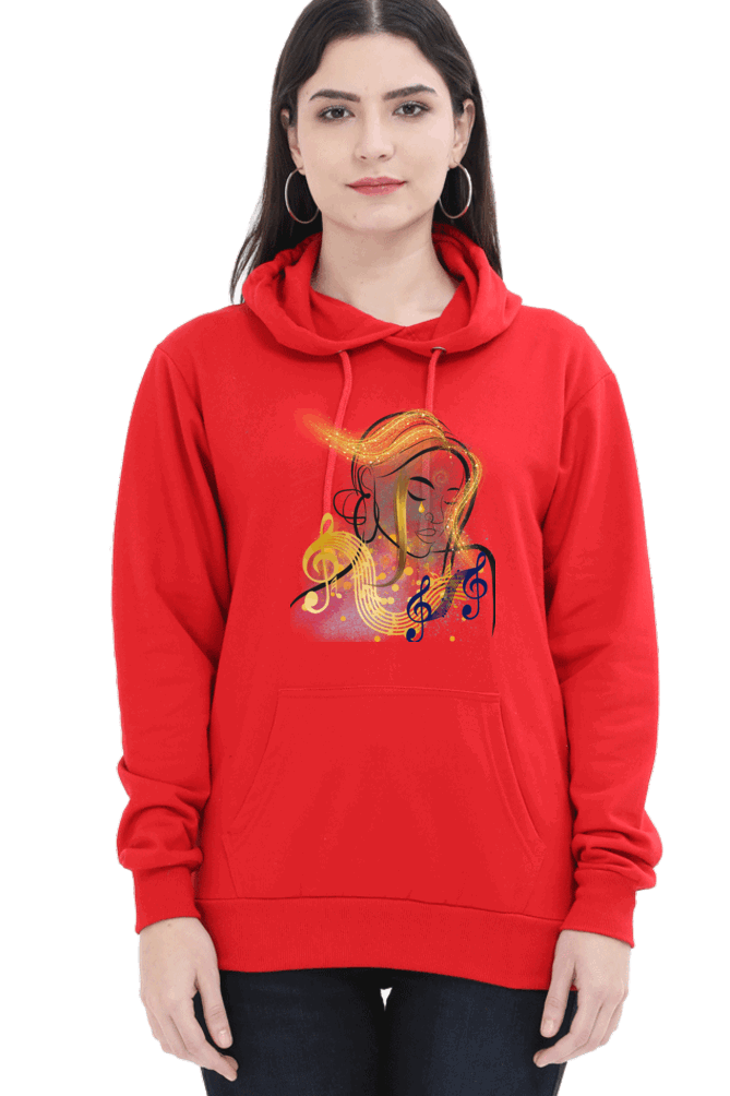 "Divine Elegance" Unisex Hoodie For Women and Girls Red