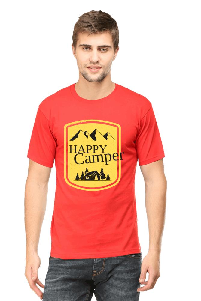 Happy Camper Men's T Shirt Red