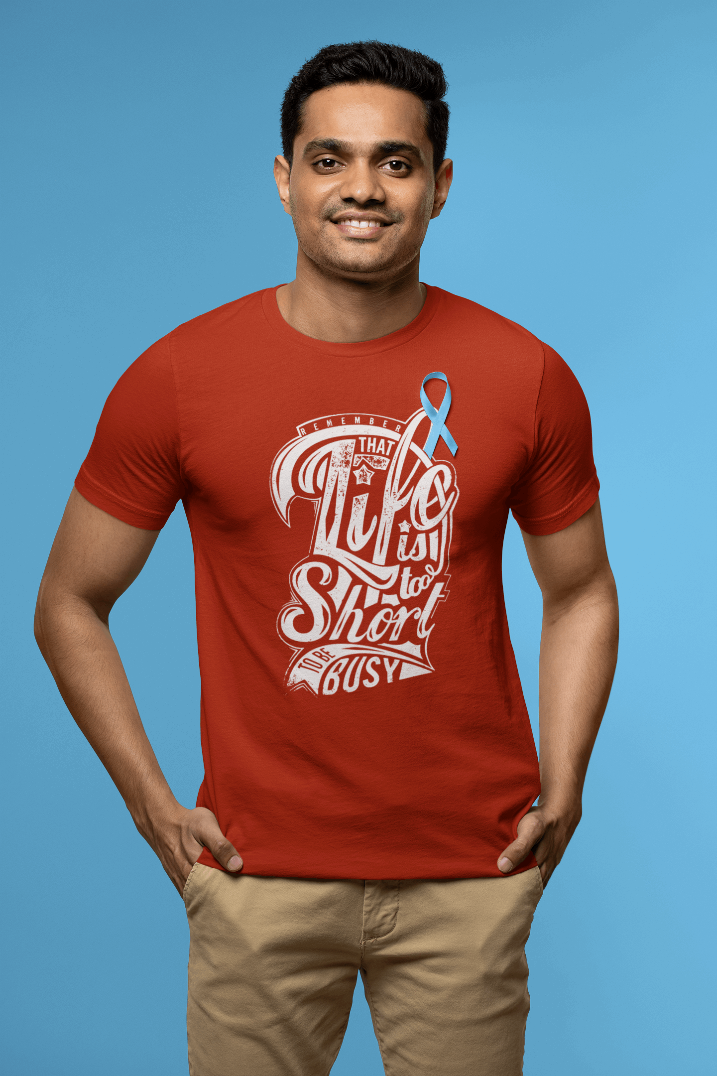 Life is too short Men's T Shirts Brick Red