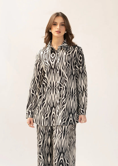 Zebra Print Korean BSY Classic Co-Ord Set For Women