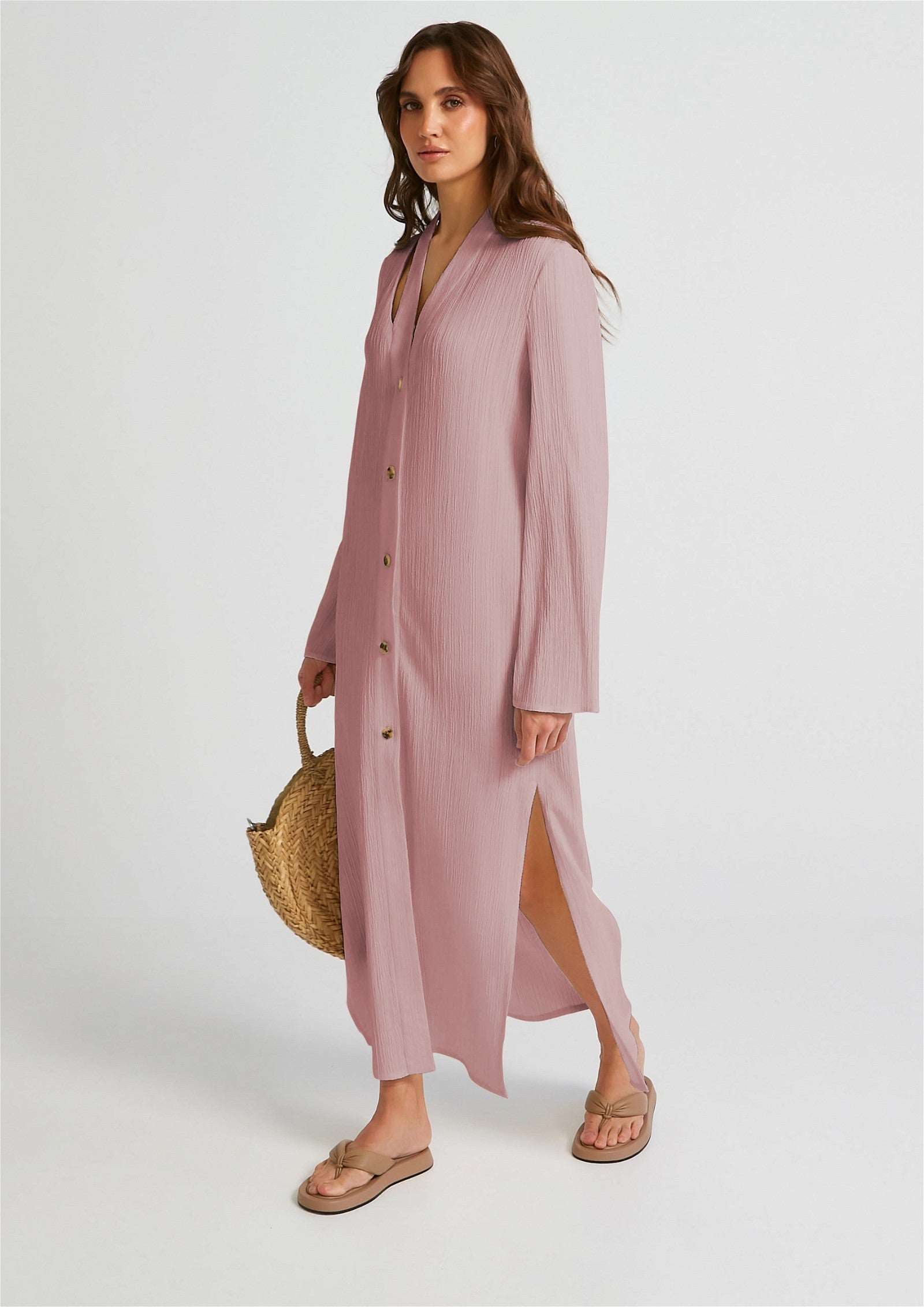 Baby Pink Premium Oyster Crush Women Dress