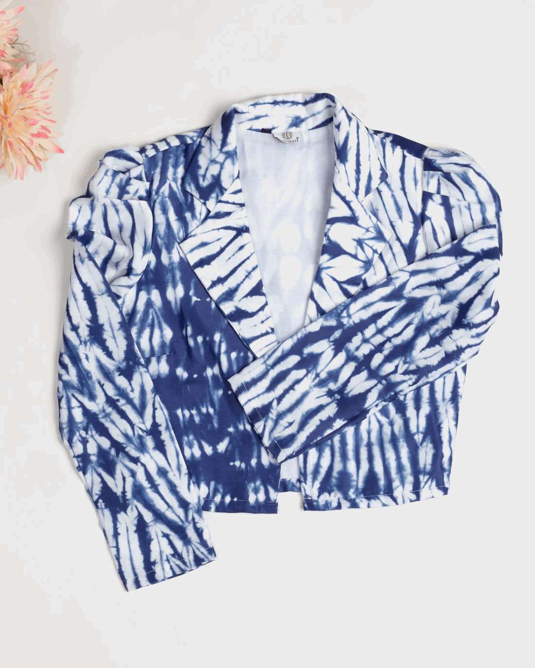 Blue Colour Puff Sleeve Printed Jacket For Women's