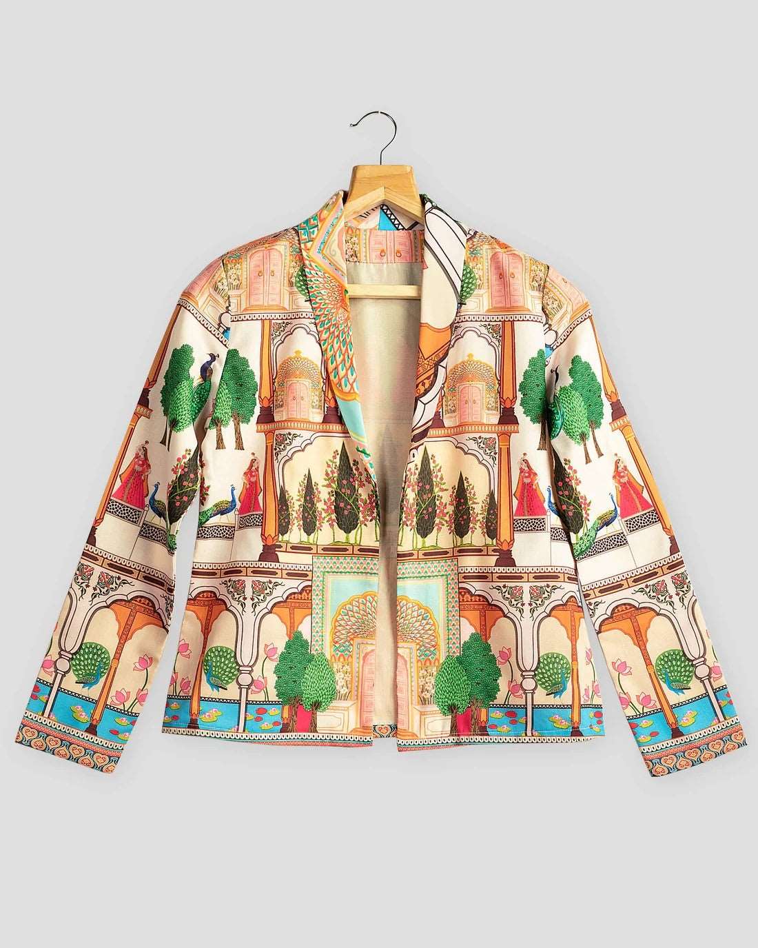 Blush Pink Colour Printed Jacket For Women's