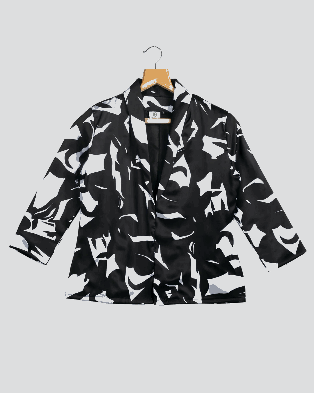 Black Colour Abstract Printed Jacket For Women's