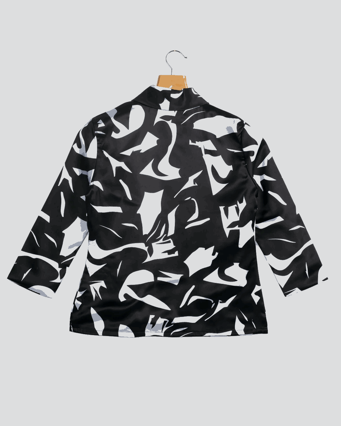 Black Colour Abstract Printed Jacket For Women's