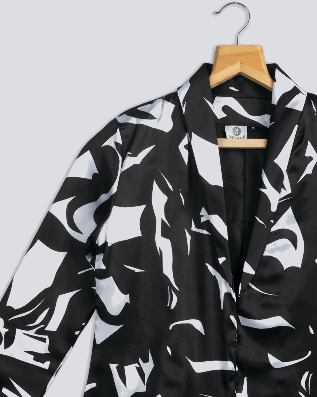 Black Colour Abstract Printed Jacket For Women's