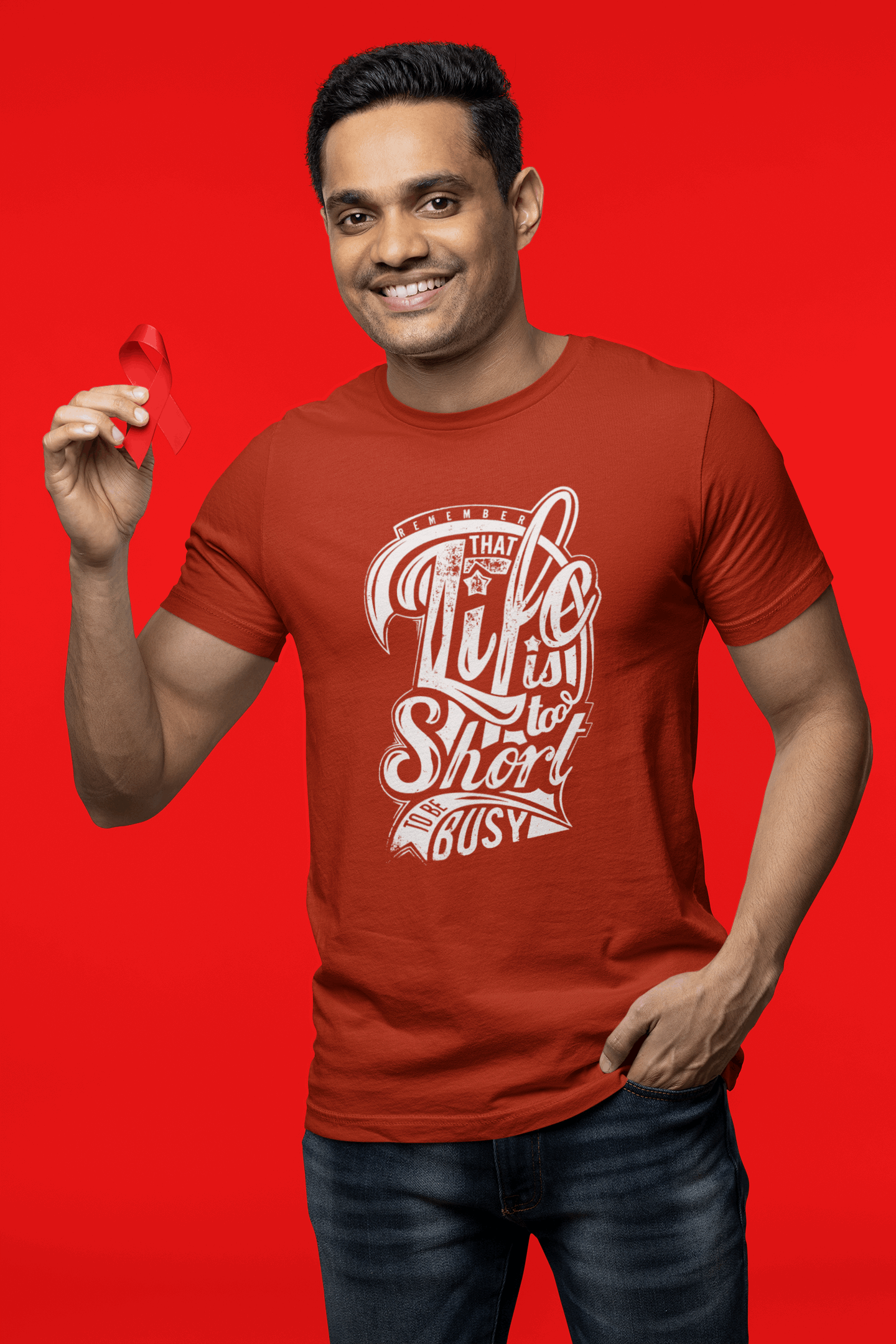 Life is too short Men's T Shirts Brick Red