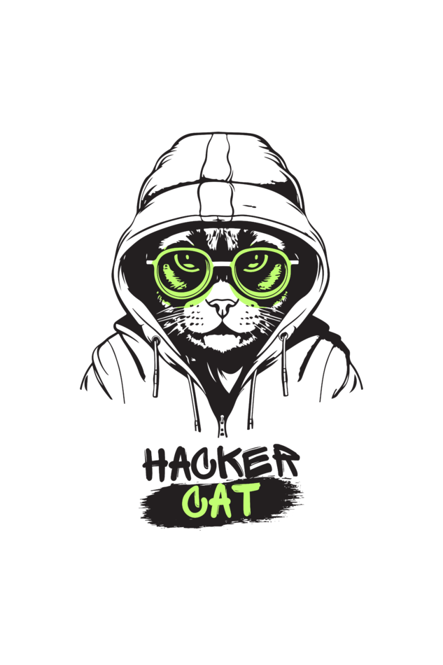 Hacker Cat Men's Oversized T Shirts