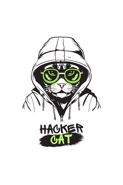 Hacker Cat Men's Oversized T Shirts