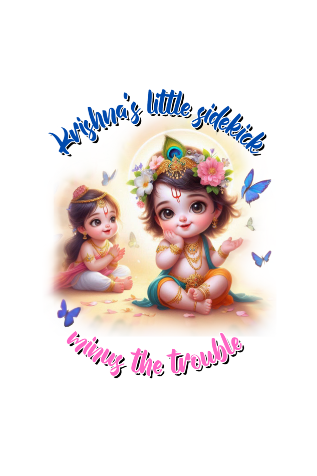 Krishna's Little Sidekick Janmashtami Girls T Shirts