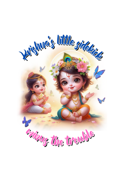 Krishna's Little Sidekick Janmashtami Girls T Shirts