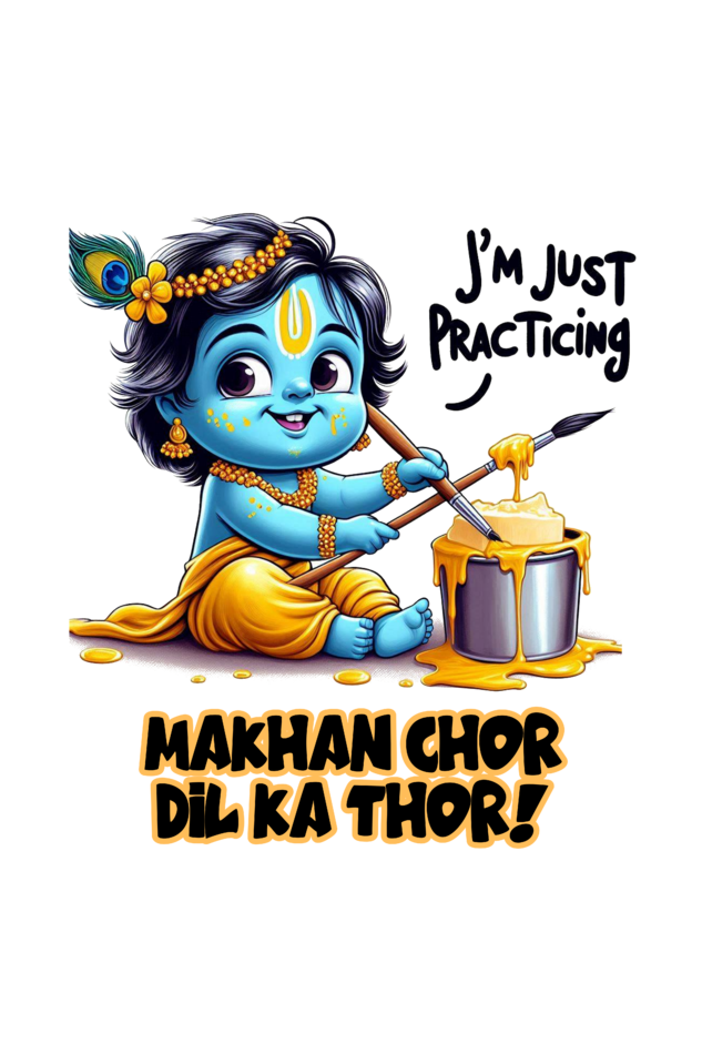 Makhan Chor Dil Ka Thor Janmashtami Boy's T Shirts