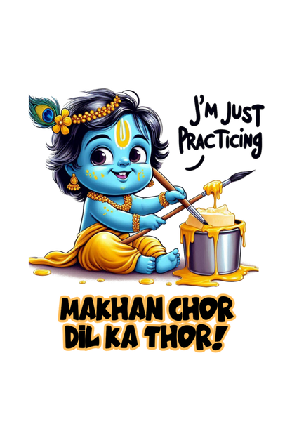 Makhan Chor Dil Ka Thor Janmashtami Boy's T Shirts