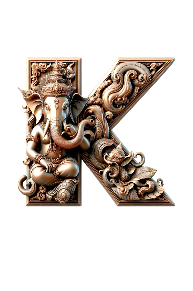 Stylish K Alphabet Ganesh Chaturthi Mens Tshirts