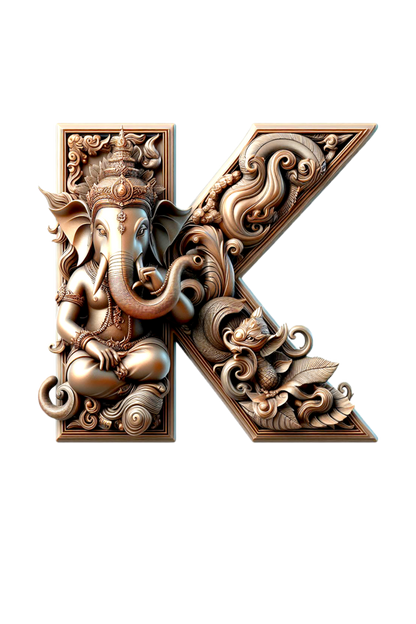 Stylish K Alphabet Ganesh Chaturthi Mens Tshirts