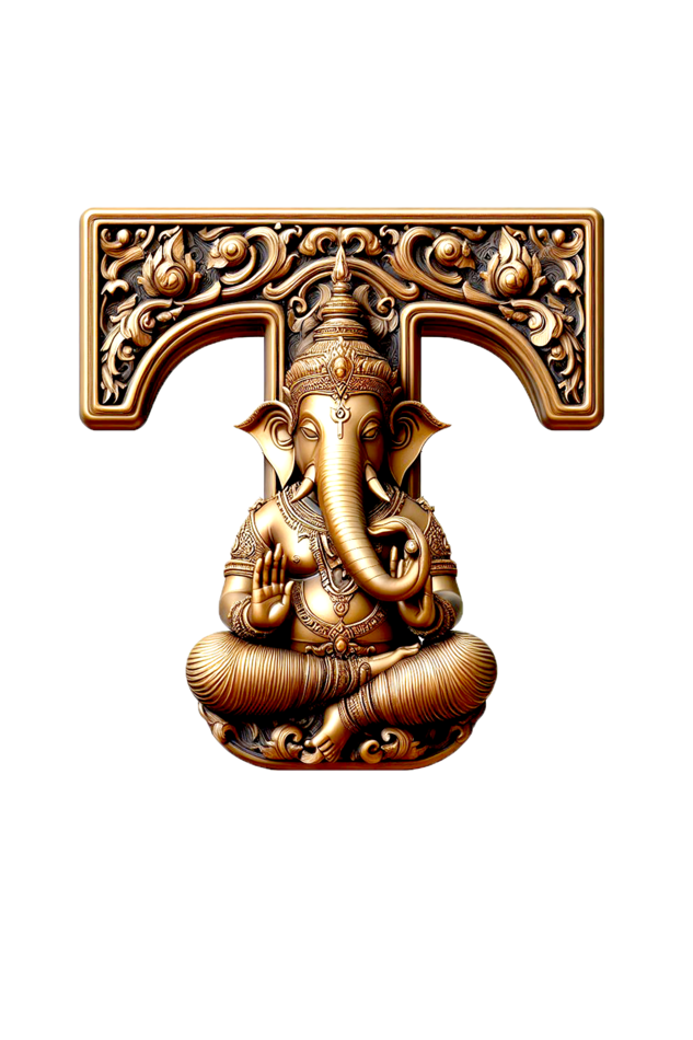 Stylish T Alphabet Ganesh Chaturthi Mens Tshirts