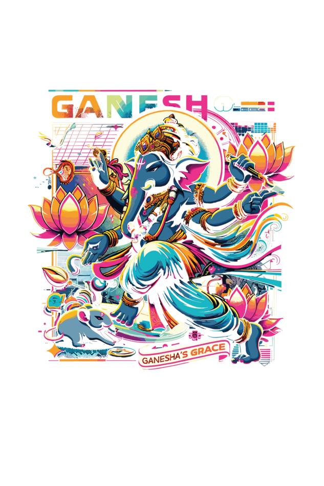 Ganesha's Grace 1 Printed Ganesh Chaturthi Men's T Shirts