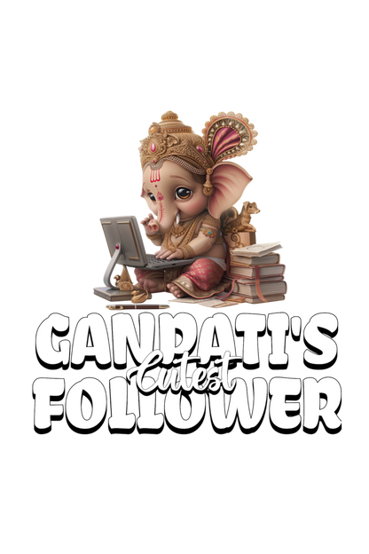 Ganpati's Cutest Follower Ganesh Chaturthi Girl's T Shirts