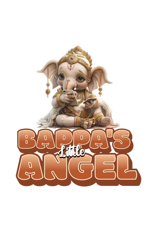 Bappa's Little Angel 2 Ganesh Chaturthi Girl's T Shirts