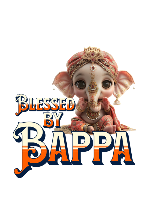 Blessed By Bappa Ganesh Chaturthi Girl's T Shirts