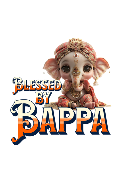 Blessed By Bappa Ganesh Chaturthi Girl's T Shirts