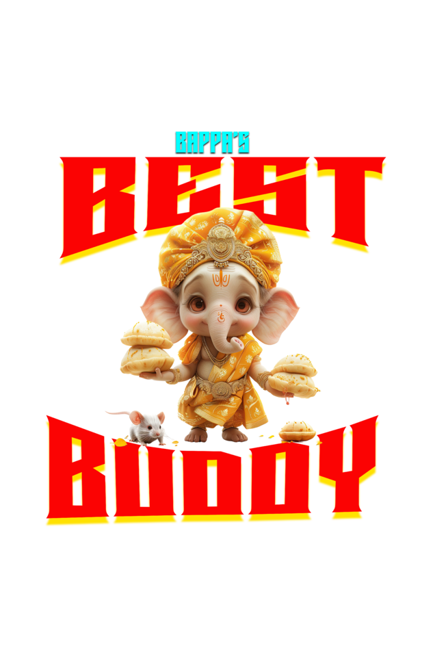 Bappa's Best Buddy Ganesh Chaturthi Girl's T Shirts