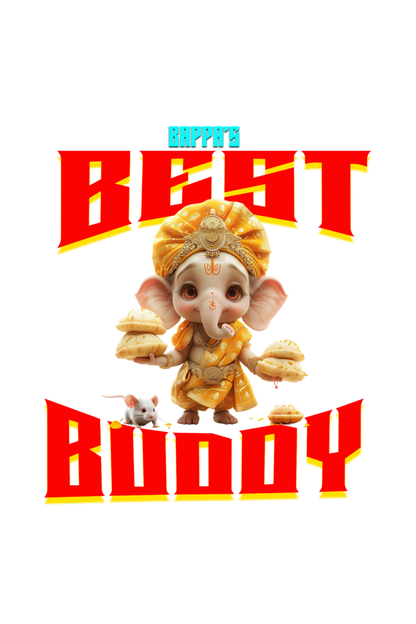 Bappa's Best Buddy Ganesh Chaturthi Girl's T Shirts