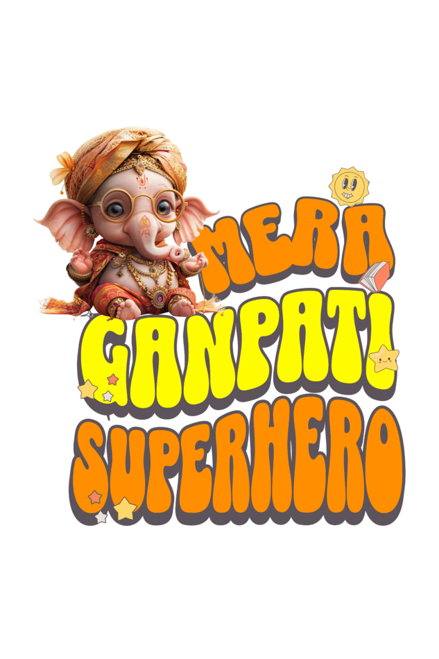 Mera Ganpati Superhero Ganesh Chaturthi Girl's T Shirts