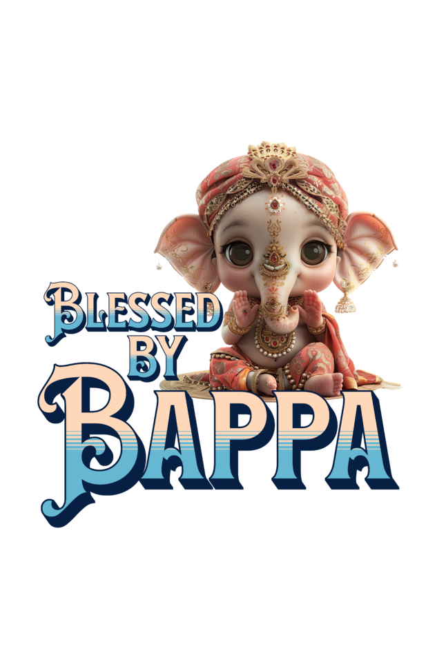 Blessed By Bappa Ganesh Chaturthi Boy's T Shirts