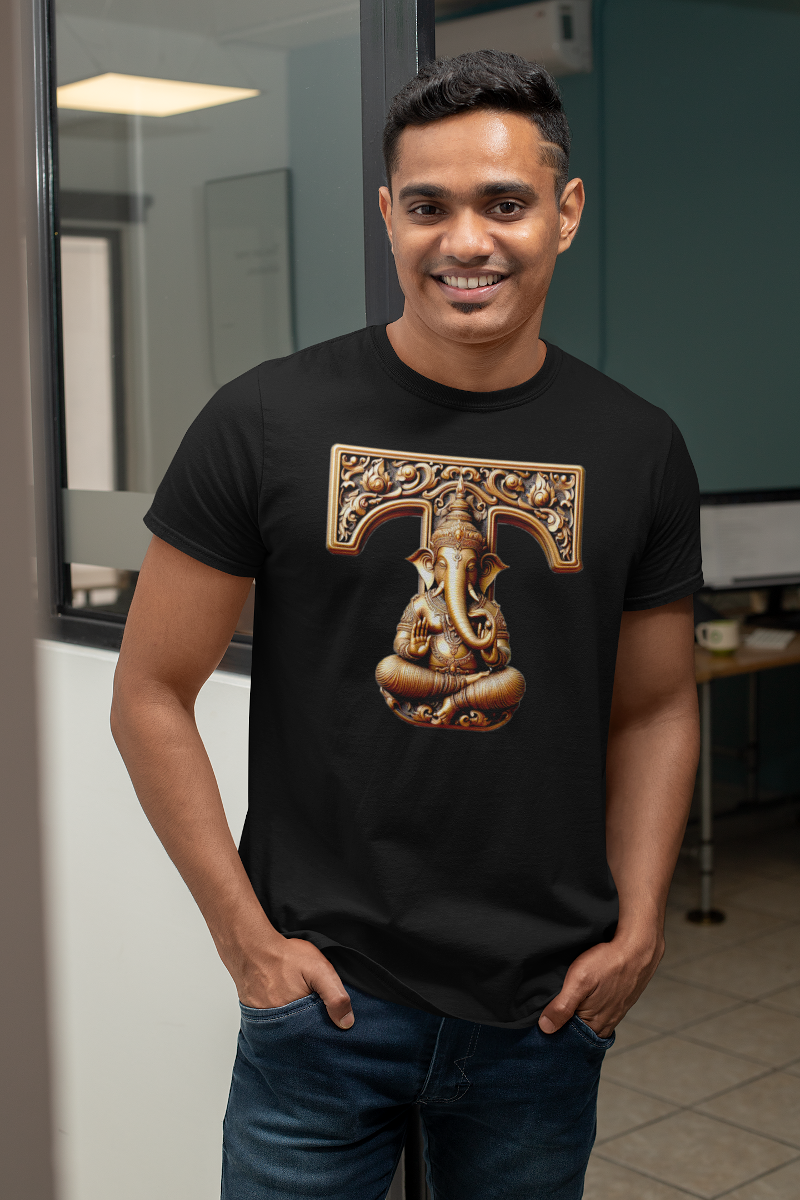 Stylish T Alphabet Ganesh Chaturthi Mens Tshirts