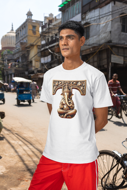 Stylish T Alphabet Ganesh Chaturthi Mens Tshirts