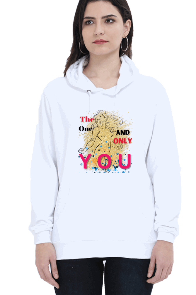 "Radiance Unleashed" Unisex Hoodie Sweatshirt for Women and Girls White